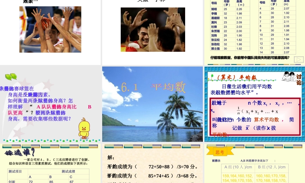 八年级数学 平均数课件一 八年级数学 平均数课件[整理两套] 八年级数学 平均数课件[整理两套]