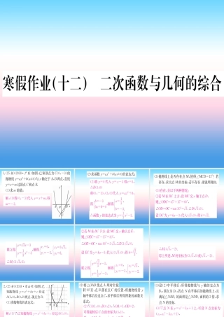九年级数学下册 寒假作业(十二)二次函数与几何的综合课堂导练课件(含中考真题)(新版)新人教版 课件