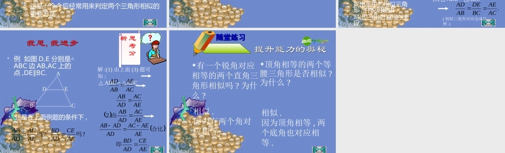九年级数学上册 294 三角形相似的条件课件 冀教版 课件