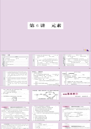 中考化学总复习 第一轮复习 系统梳理 夯基固本 第6讲 元素课件