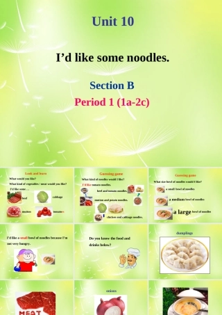 中学七年级英语下册 Unit 10 I d like some noodles Period 3课件 (新版)人教新目标版 课件