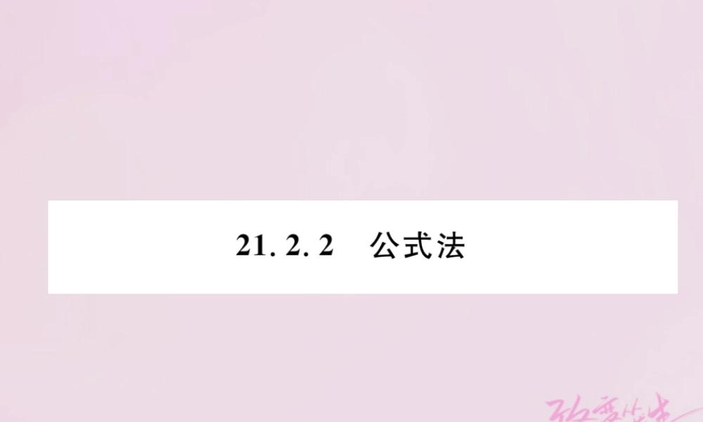九年级数学上册 212 解一元二次方程 2122 公式法练习课件 (新版)新人教版 课件