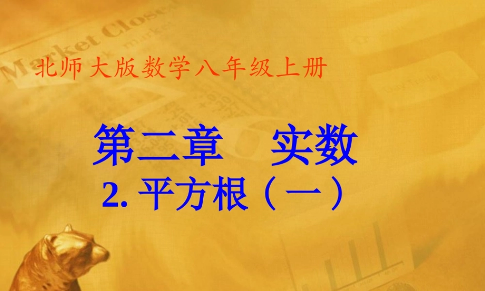 八年级数学上册 第二章第二节 平方根(一)课件 北师大版 课件