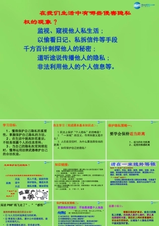 八年级政治下册 17.3 保护自己的隐私课件 苏教版 课件