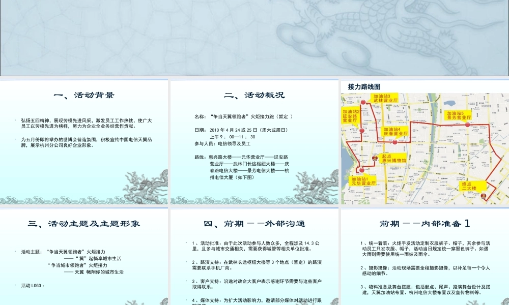 争当天翼领跑者——杭州电信火炬接力跑活动策划