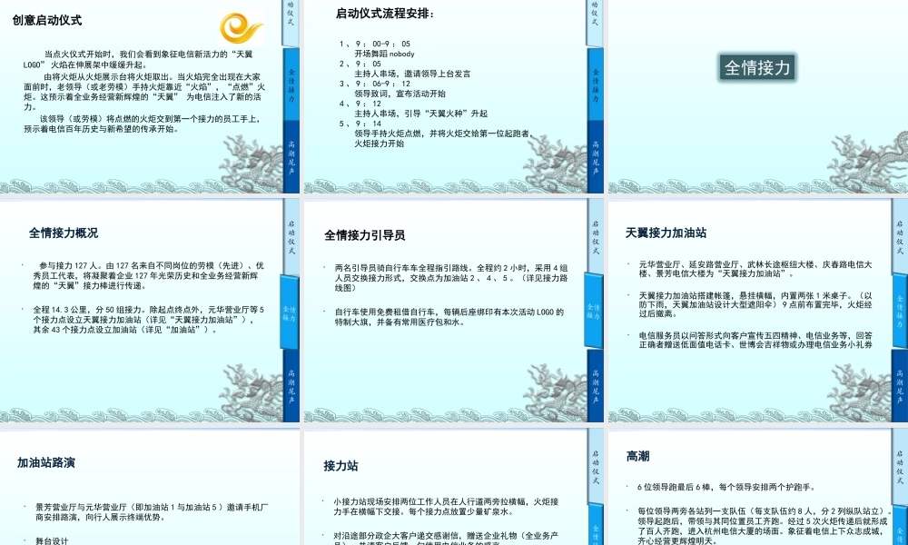 争当天翼领跑者——杭州电信火炬接力跑活动策划