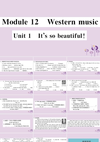 七年级英语下册 Module 12 Western music Unit 1 It s so beautiful习题课件 (新版)外研版 课件