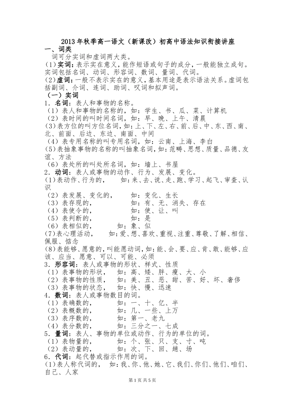 初高中语法知识_第1页
