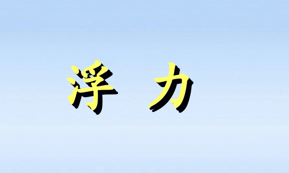 九年级物理 液体的浮力课件 人教新课标版 课件