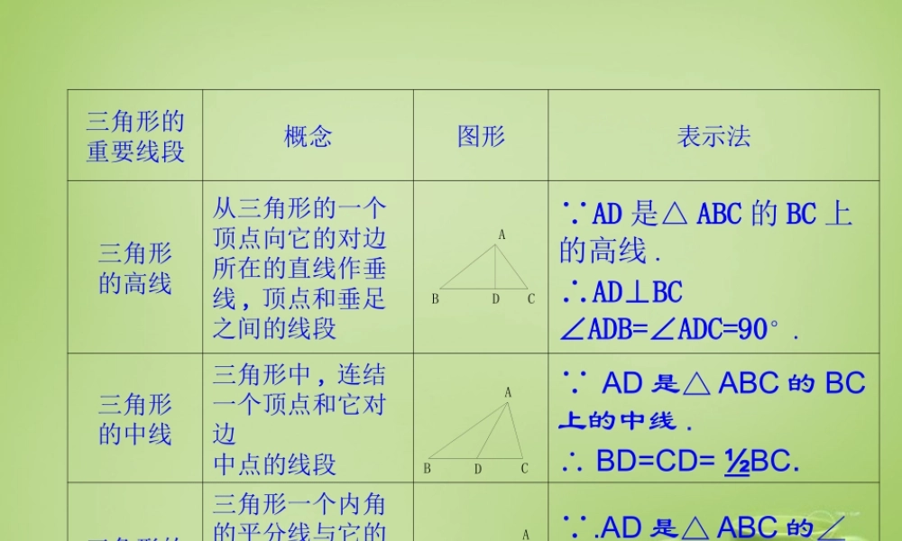 八年级数学上册 11.1(与三角形有关的线段)三角形的高等教学课件 (新版)新人教版 课件