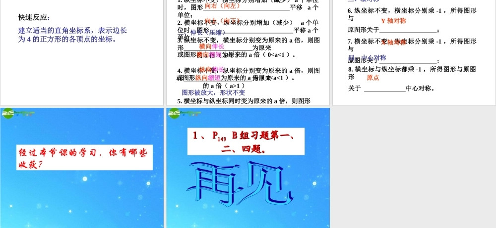 八年级数学上册 第五章(位置的确定)复习课件 北师大版 课件