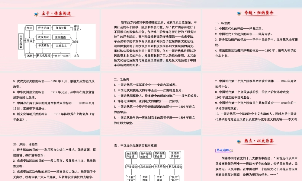 八年级历史上册 阶段专题复习 第2单元 近代化的起步课件 岳麓版 课件