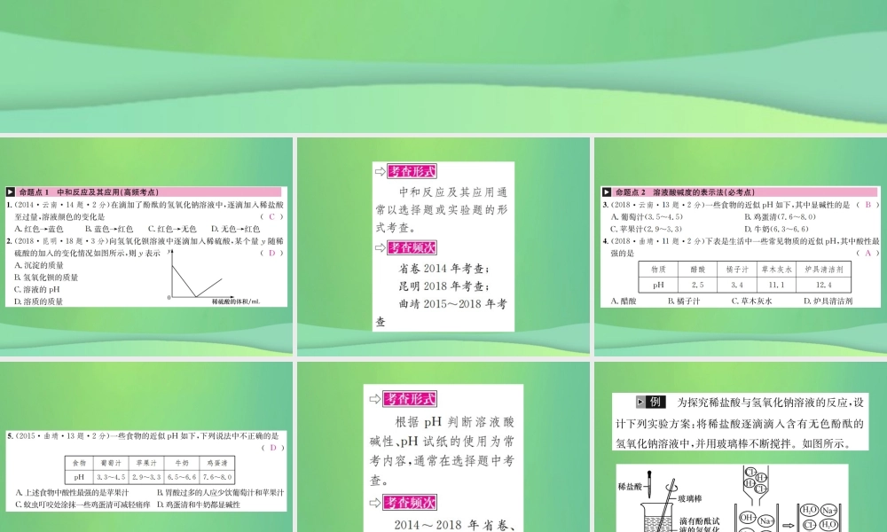 中考化学总复习 教材考点梳理 第十单元 酸和碱 课时2 酸和碱的中和反应课件