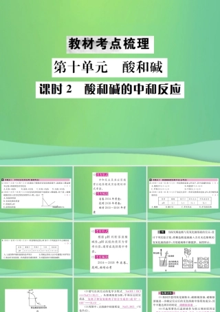中考化学总复习 教材考点梳理 第十单元 酸和碱 课时2 酸和碱的中和反应课件