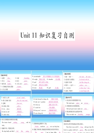 九年级英语全册 Unit 11 Sad movies make me cry知识复习自测课堂导练课件(含中考真题)(新版)人教新目标版 课件