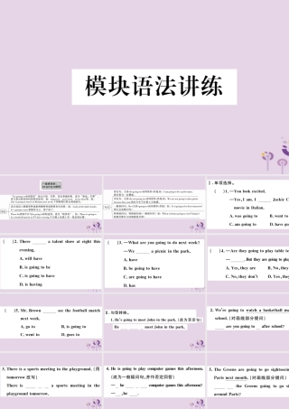 七年级英语下册 Module 3 Making plans模块语法讲练习题课件 (新版)外研版 课件