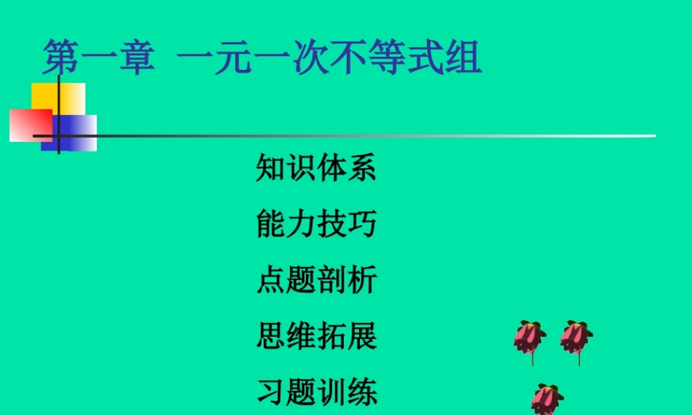 七年级数学下册 第一章(一元一次不等式组)复习课件 湘教版 课件