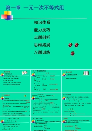 七年级数学下册 第一章(一元一次不等式组)复习课件 湘教版 课件