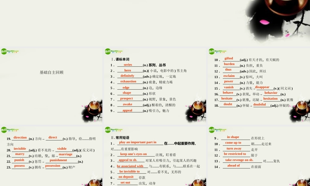 新课标高考英语一轮复习 Module2 Fantasy Literature 课件 外研版选修6 课件