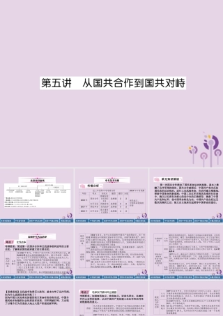 中考历史总复习 第一编 教材知识速查篇 模块一 中国近代史 第5讲 从国共合作到国共对峙(精讲)课件
