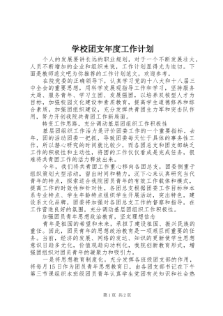 学校团支年度工作计划