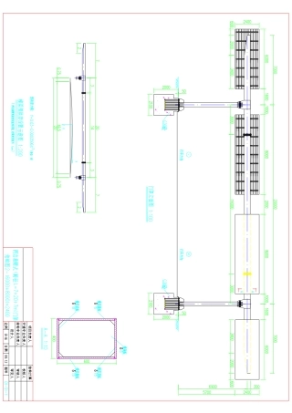 两边悬臂式跨径L=7+20+7M门架结构图2-(6000+8000)×2400