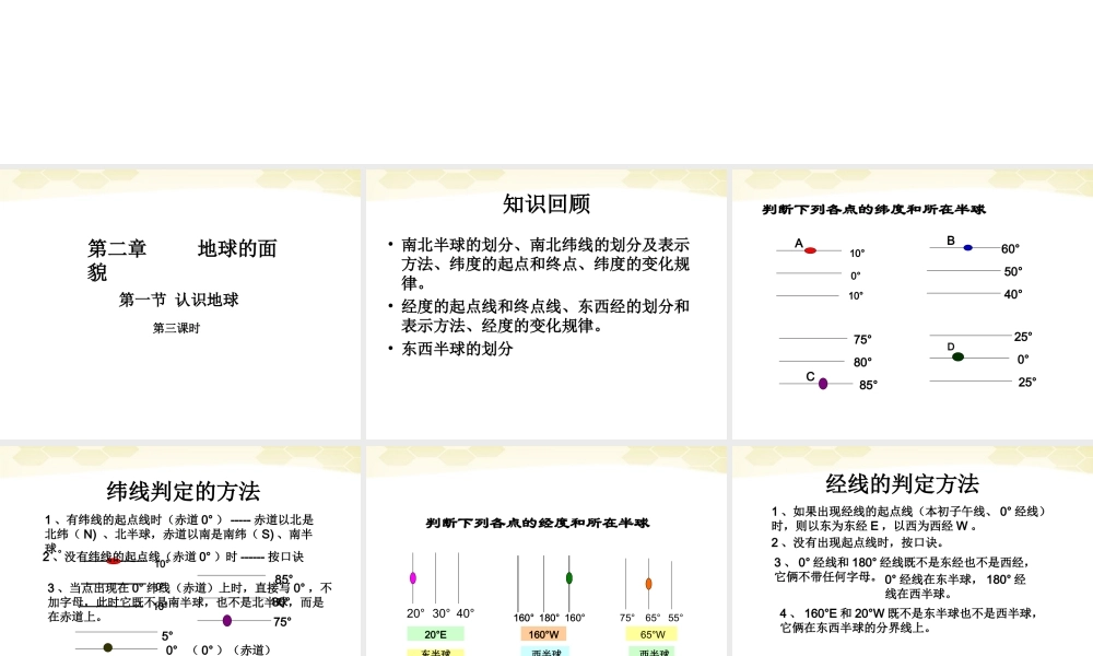 中学七年级地理(认识地球(第3课时))课件 人教新课标版 课件