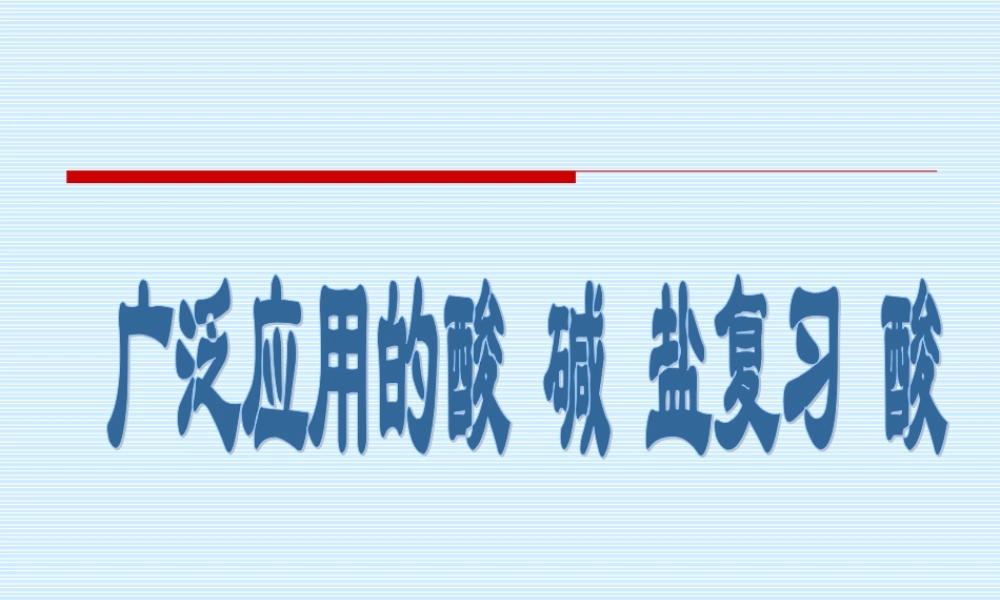 初三化学广泛应用的酸 碱 盐复习 酸 课件