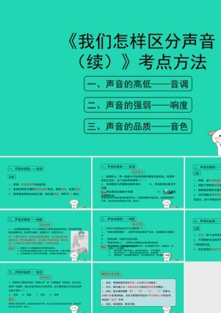 八年级物理上册 2.3(我们怎样区分声音(续))考点方法课件 (新版)粤教沪版 课件