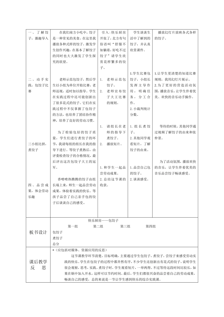 《快乐厨房——包饺子》教学设计_第2页
