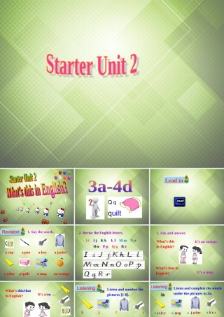 中学七年级英语上册 Starter Unit 2 What's this in English Period 2课件 (新版)人教新目标版 课件