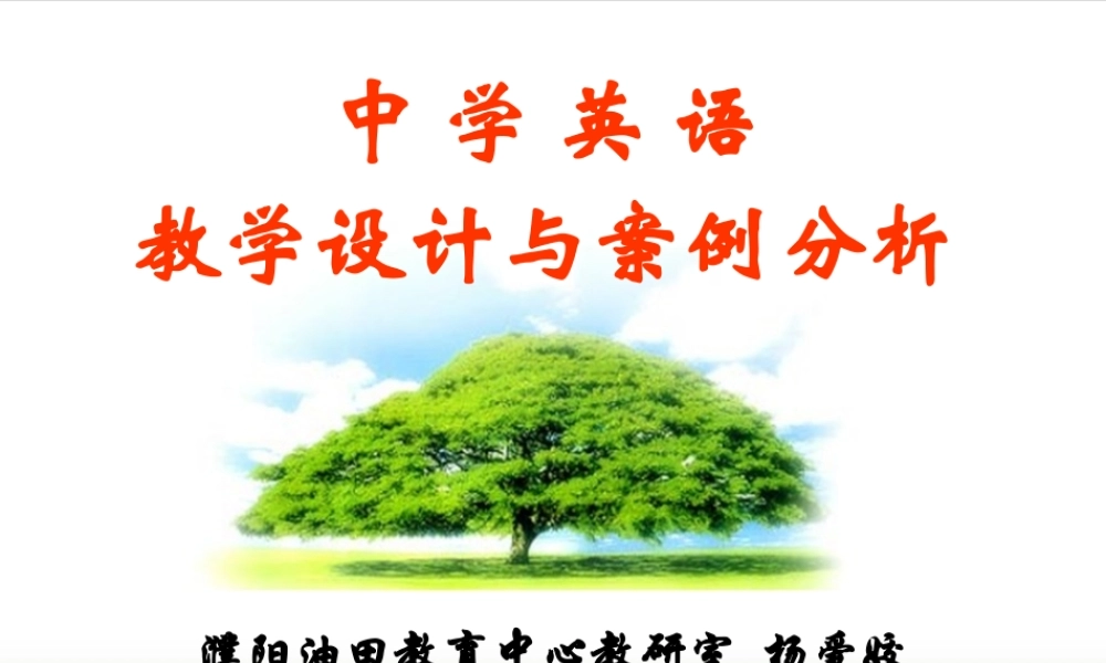 中学英语教学设计分析