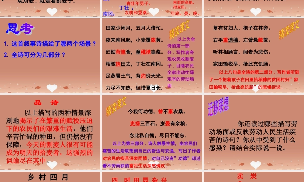 九年级语文上册 古诗阅读 观刈麦课件 新人教版 课件