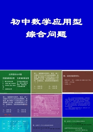 初中数学应用型综合问题一 北师大版 课件