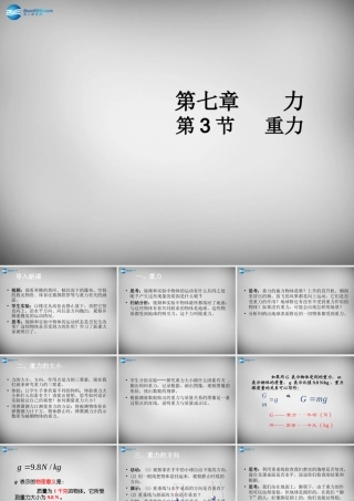 八年级物理下册 7.3(重力)课件 (新版)新人教版 课件