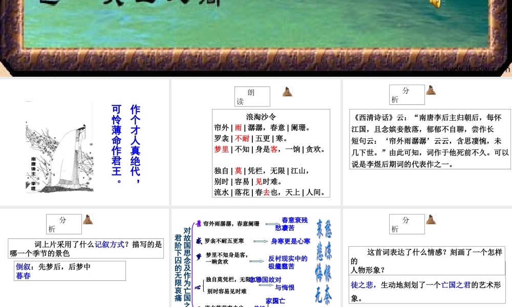 九年级语文浪淘沙令课件