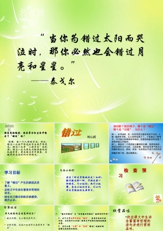 八年级语文下册 第五单元 21 错过课件 (新版)苏教版 课件