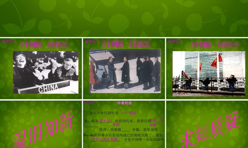 中学八年级历史下册 第16课 外交事业的发展课件 新人教版 课件