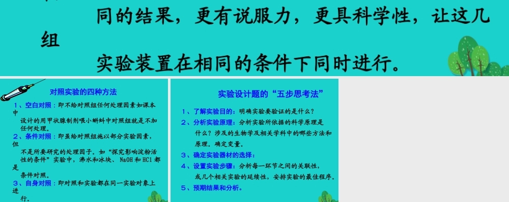 中学七年级生物上册 1.2.2 探索生命的方法 实验设计课件 苏教版 课件