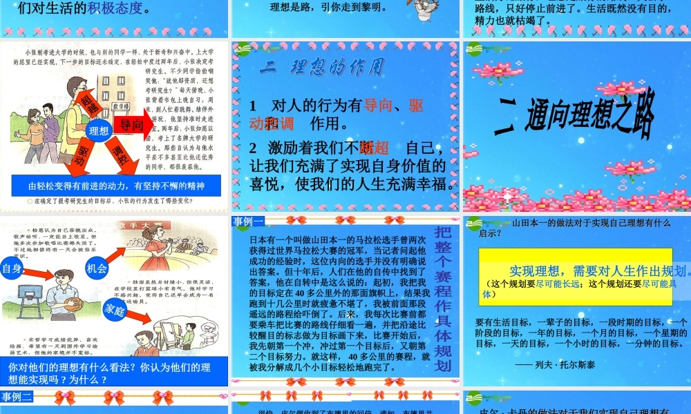 九年级政治 正确对待理想和现实课件 人教新课标版 课件