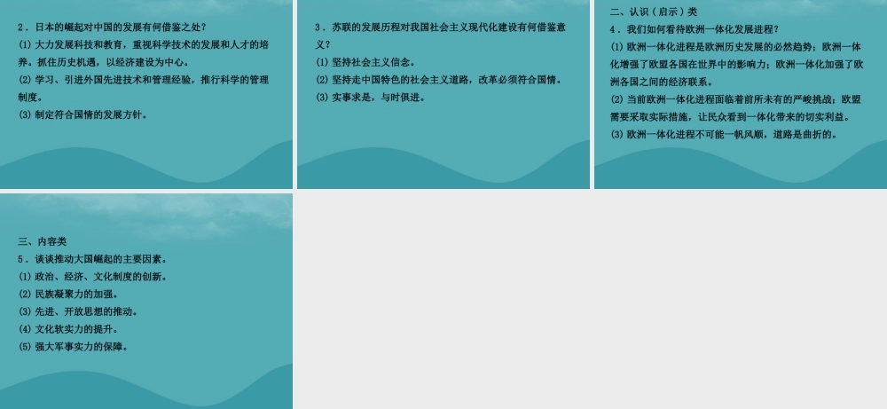 中考历史复习 专题八 大国发展史课件