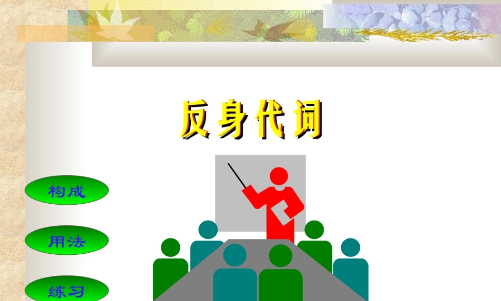 反身代词课件 人教版高三英语语法复习代词详解与练习 人教版高三英语语法复习代词详解与练习