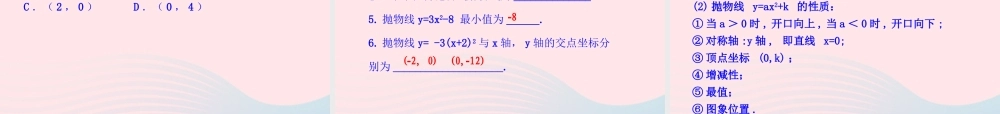 九年级数学下册 第二十六章 反比例函数261 反比例函数2613 二次函数ya(x h)2k的图象第1课时课件 (新版)新人教版 课件