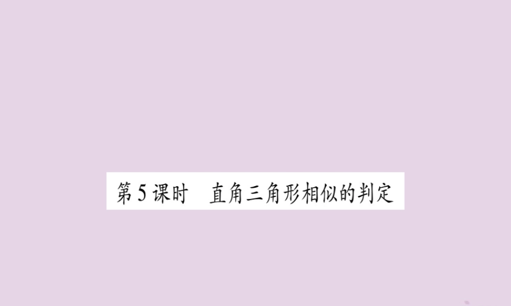 九年级数学上册 第22章 相似形 222 相似三角形的判定 第5课时 直角三角形相似的判定作业课件 (新版)沪科版 课件