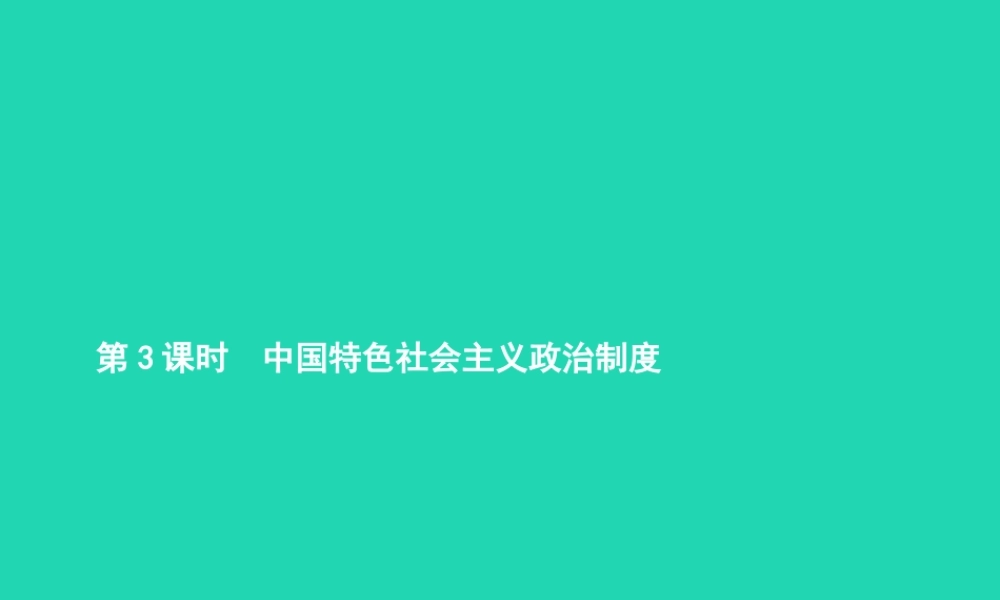 九年级政治全册 第一单元 世界大舞台 第3课 中国的道路 第3框 中国特色社会主义政治制度课件 人民版 课件