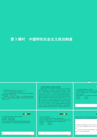 九年级政治全册 第一单元 世界大舞台 第3课 中国的道路 第3框 中国特色社会主义政治制度课件 人民版 课件