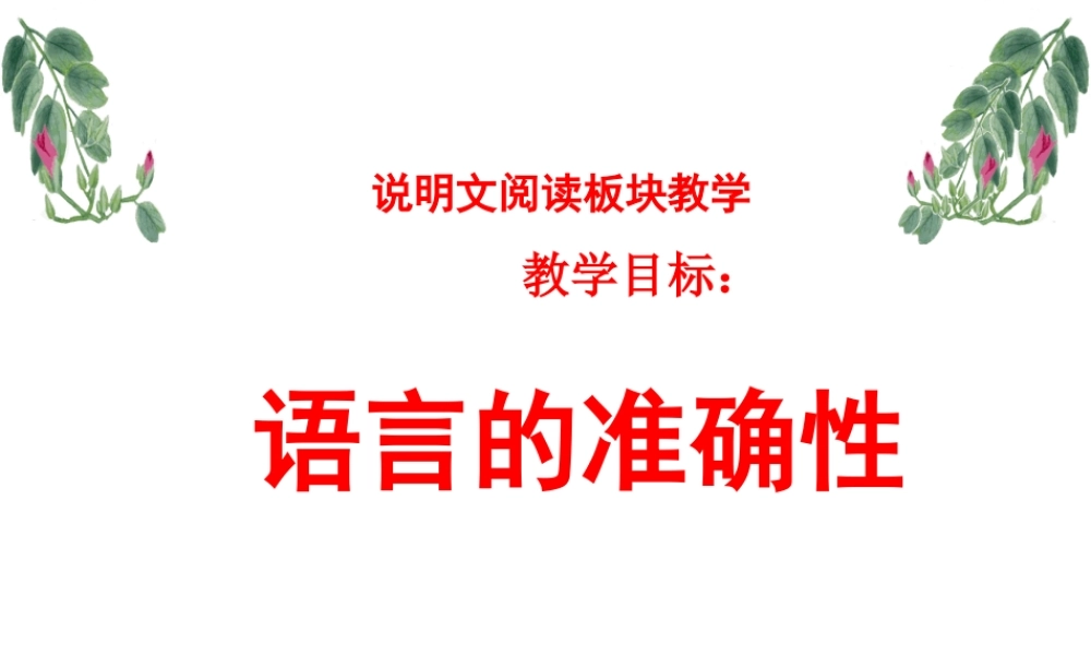 九年级语文中考复习说明文语言的准确性课件(鄂教版) 课件