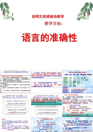九年级语文中考复习说明文语言的准确性课件(鄂教版) 课件