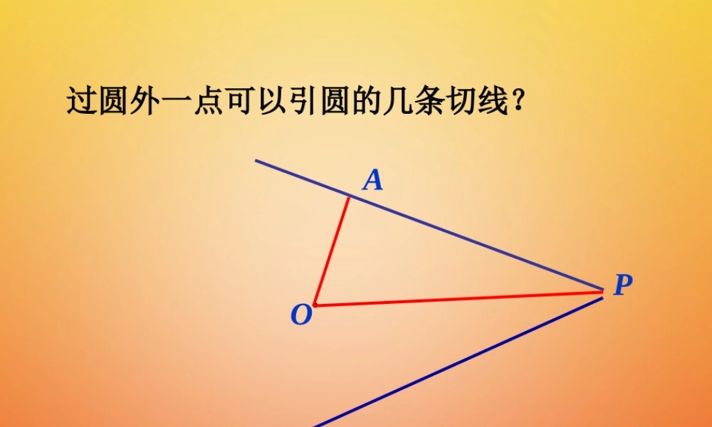 九年级数学下册 37 切线长定理导入素材 (新版)北师大版 素材