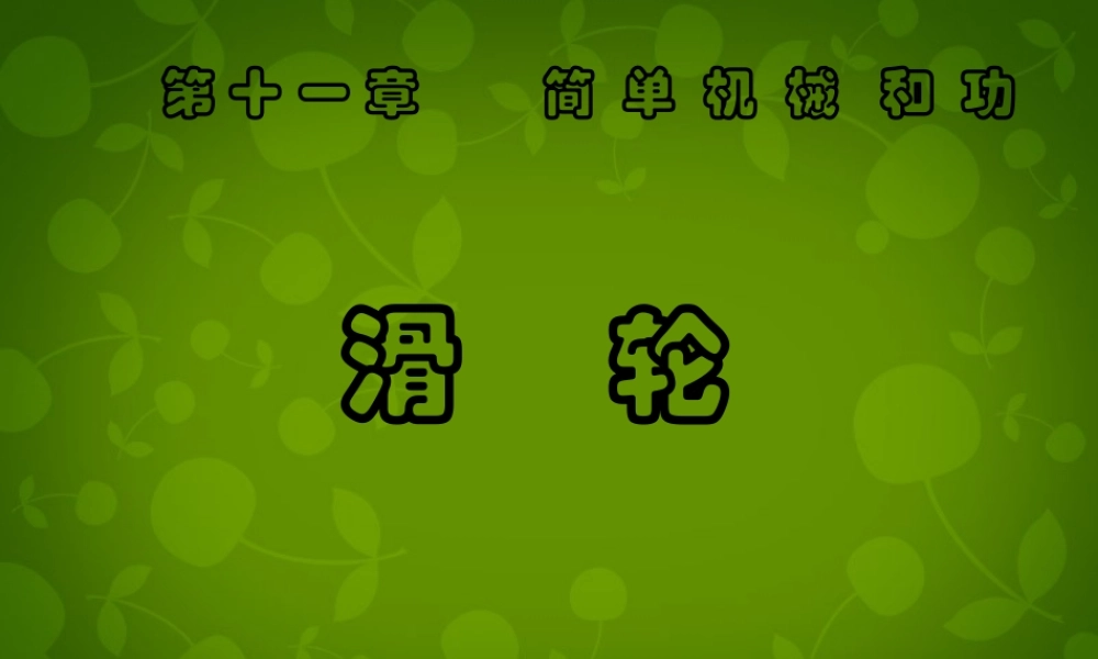 九年级物理上册 112 滑轮课件 (新版)苏科版 课件